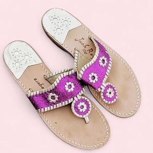 Jack Rogers Metallic Purple Gladiator Style Thong Sandals